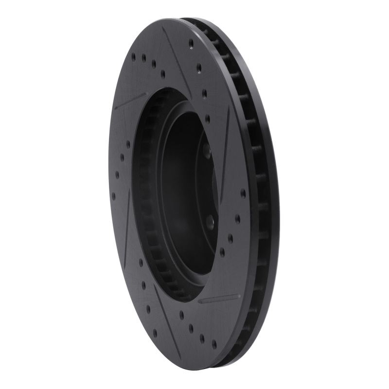 Saab 9-2X Brake Rotor (1) - Front Left - R1 Concepts - Drilled & Slotted - Black - `90-`16